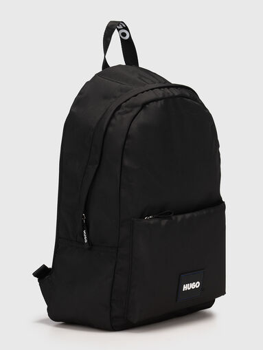 Black backpack with contrasting logo  - 3