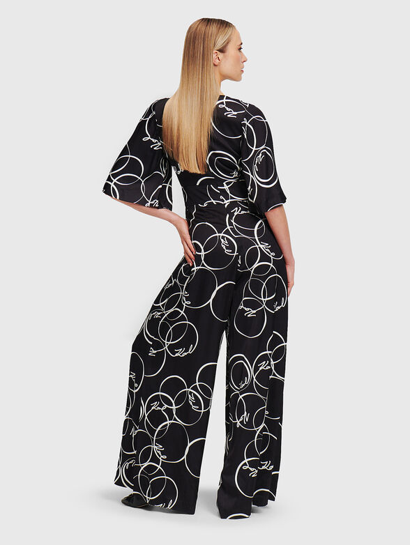 Viscose jumpsuit with logo print - 2