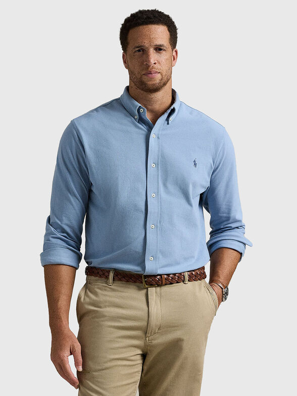 Shirt with long sleeves and embroidered logo - 1