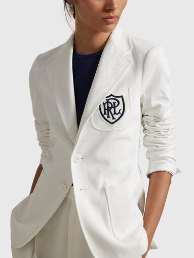 White jacket with logo embroidery - 4