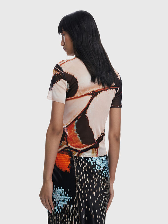 T-shirt with print and oval neckline - 3