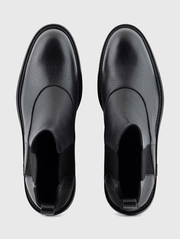 Grained leather ankle boots - 6