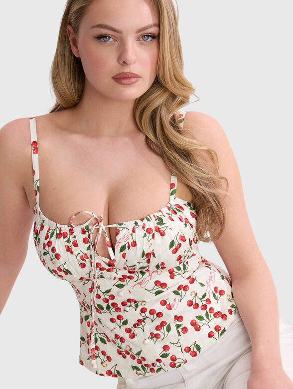 Slim fit cotton blend top - 1