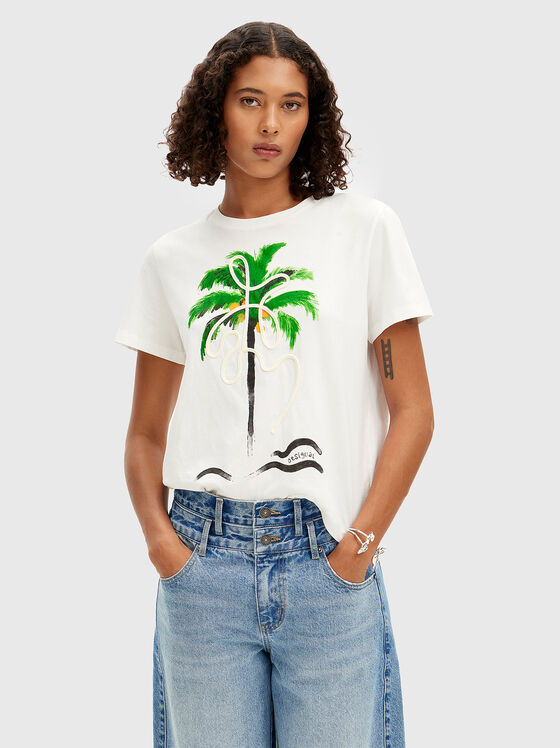 Cotton T-shirt with accent print - 1