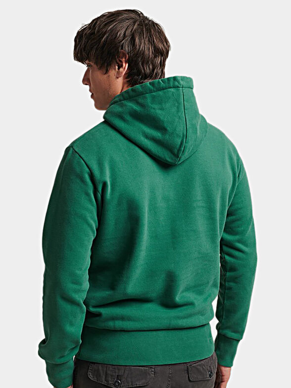 Green hooded sweatshirt with contrast print - 2