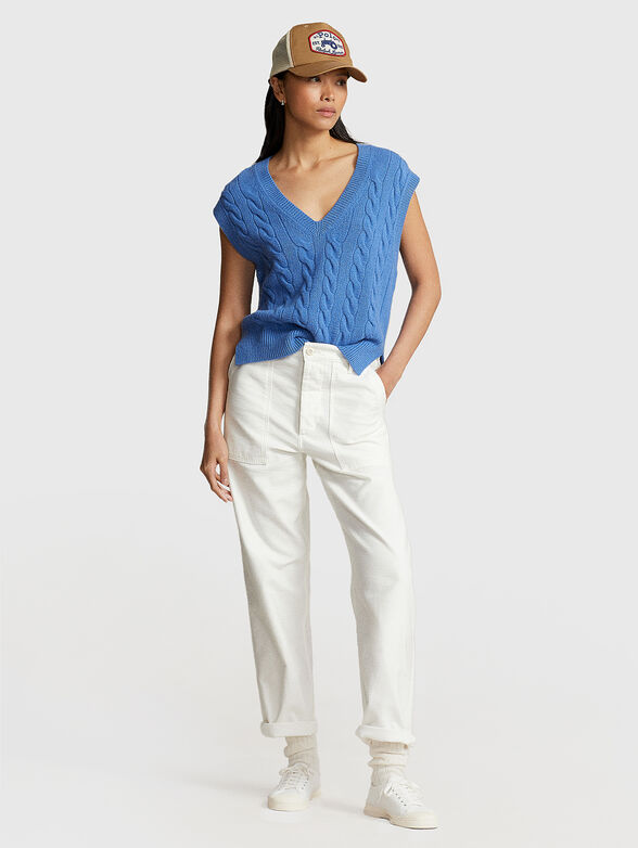 Sleeveless wool blend sweater - 2