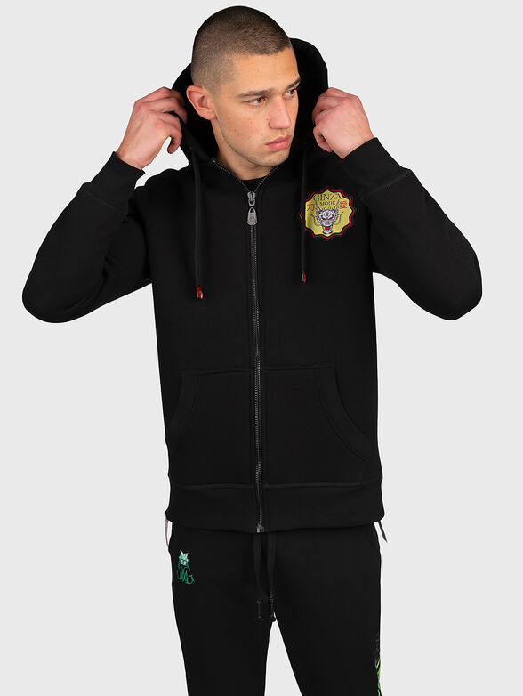 Sports sweatshirt HZ011 with hood and prints - 1