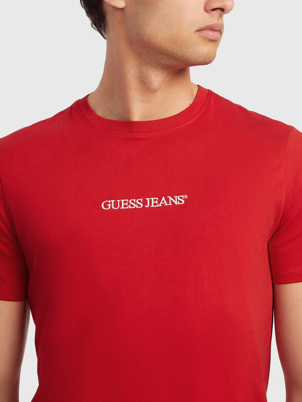 Navy blue T-shirt with logo inscription - 4
