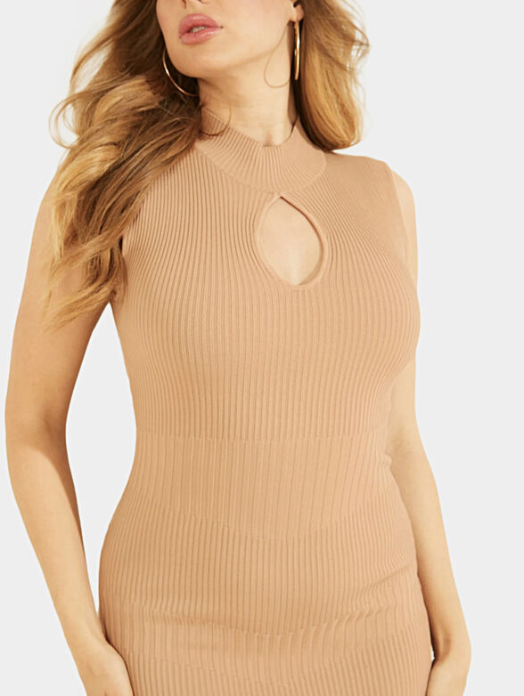 MARION beige dress with cut-out element - 4