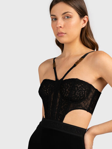 Dress with bustier and logo accent on the waist - 4