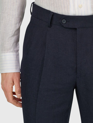 Dark blue linen suit - 5