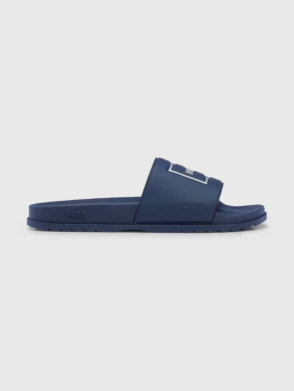 Dark blue beach slides with logo detail - 1