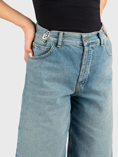 Denim shorts with logo - 3
