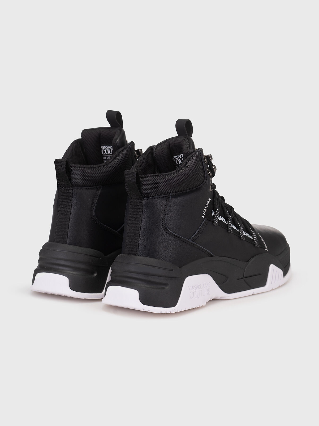 High sneakers with logo inscription brand VERSACE JEANS