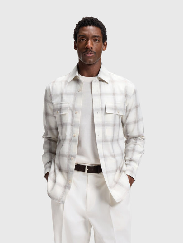 Checkered cotton and wool shirt - 1