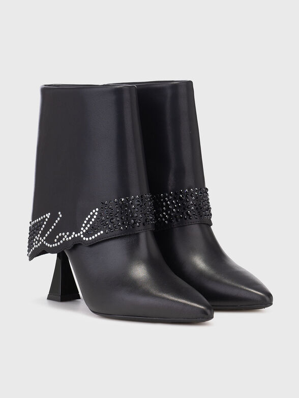 DEBUT II leather heeled boots with accent logo - 2