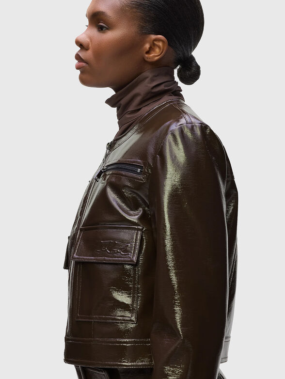 Patent faux leather jacket - 4