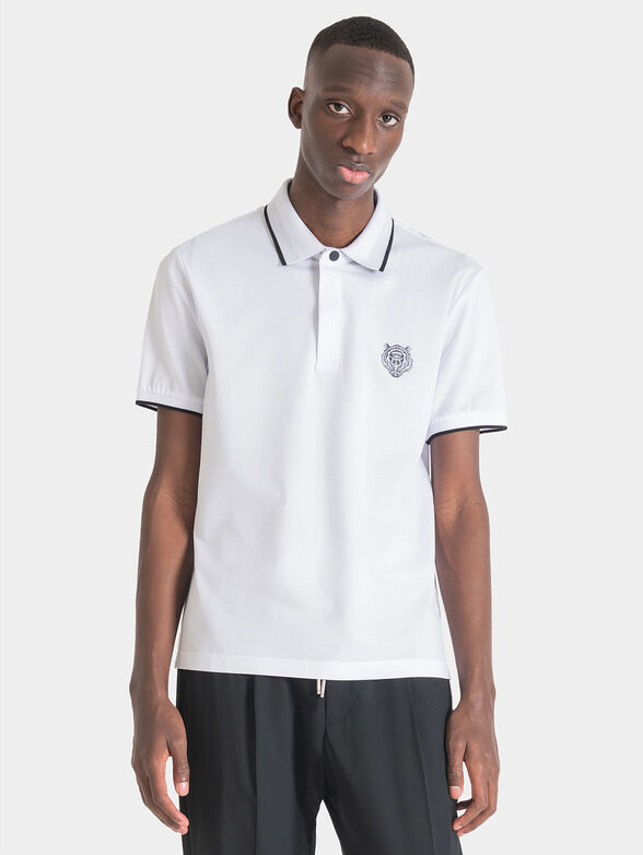 Black polo-shirt with animal print - 1