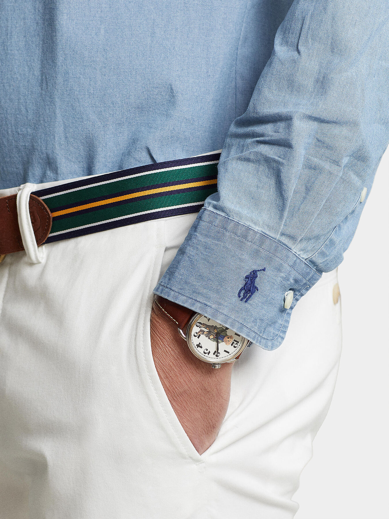 Cotton shirt with embroidered cuff brand POLO RALPH LAUREN