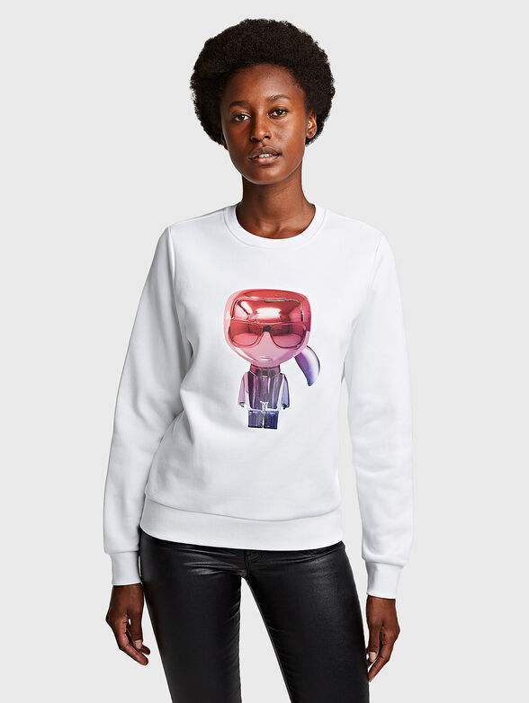 Cotton sweatshirt with logo print - 1