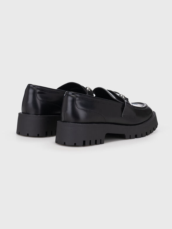 LANDO black leather loafers - 3