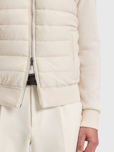 Padded jacket with knitted sleeves - 5