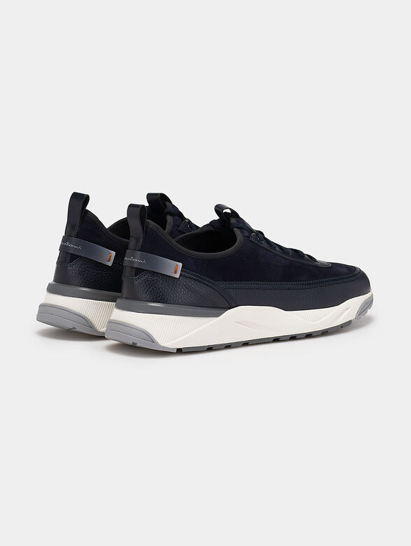 Sneakers in dark blue color with suede details - 3