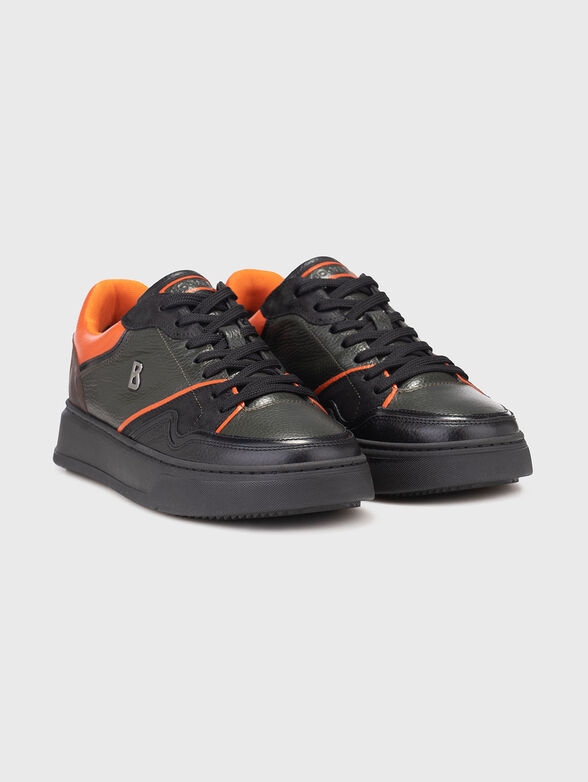 MILAN 25 leather sports shoes with contrasting details - 2