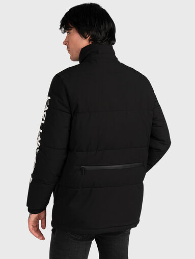 Black padded jacket with contrasting lettering - 3
