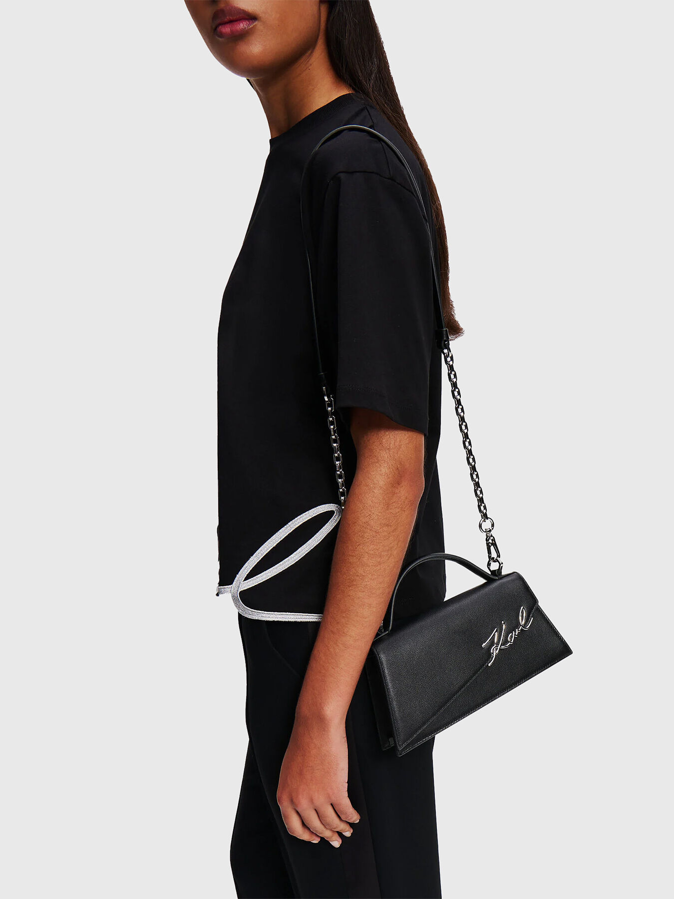 K/SIGNATURE leather crossbody bag brand Karl Lagerfeld