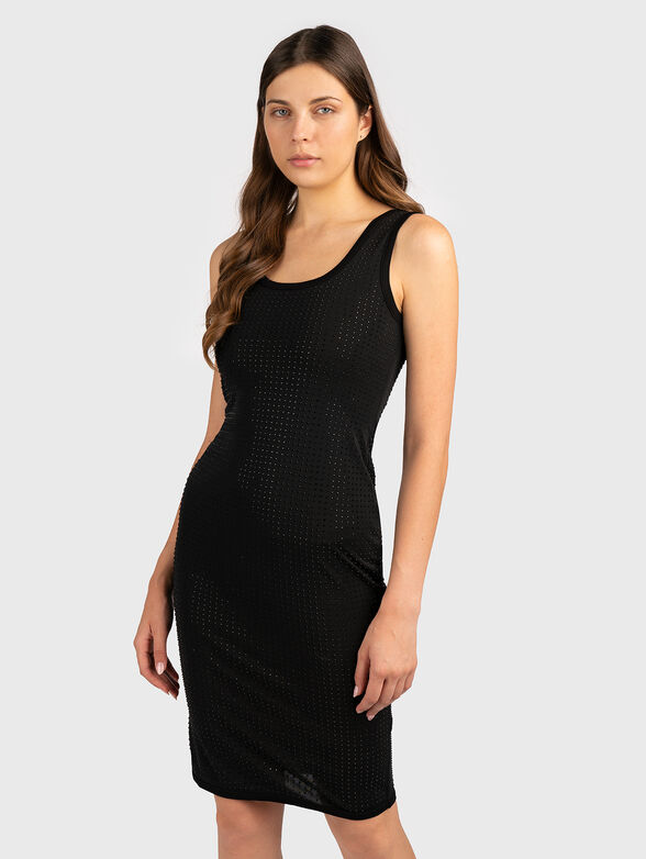 Black dress with rhinestones - 1