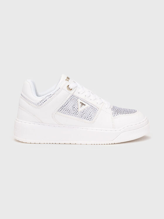 Спортни обувки с апликирани кристали и лого - 1