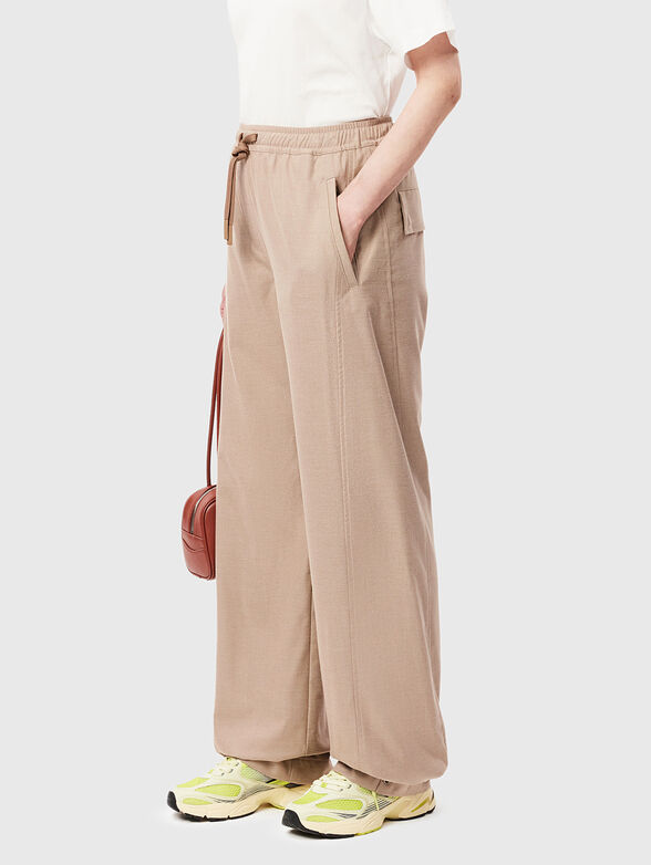 Wide legs beige pants - 0