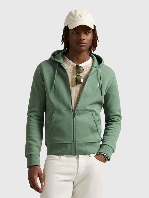 Cotton blend sweatshirt with logo embroidery - 1