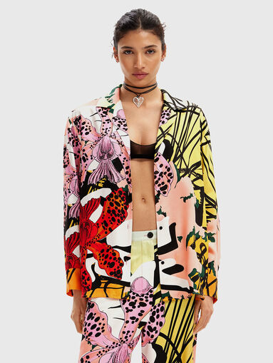 Pants with multicoloured print - 4