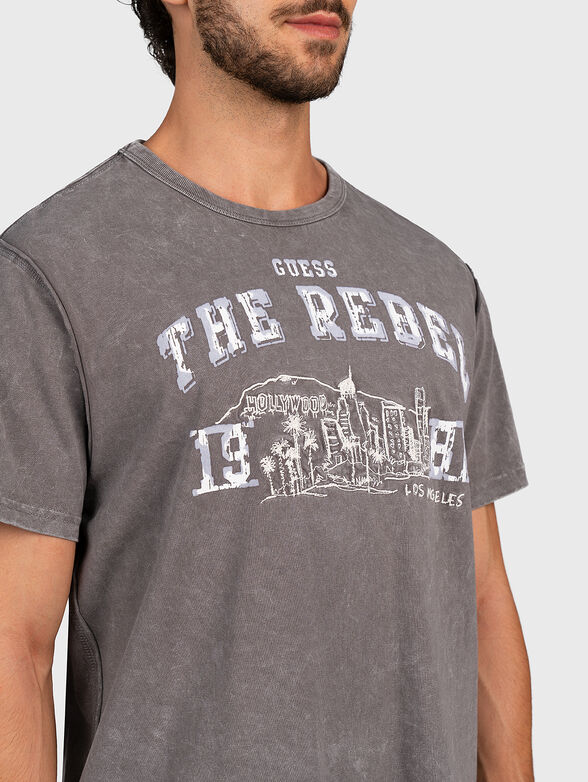 Printed tee in grey - 3