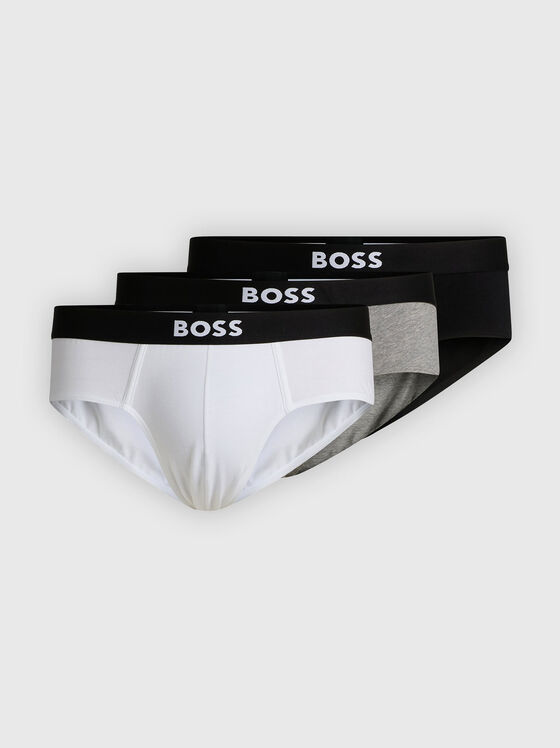 Set of three pairs of briefs with logo - 1