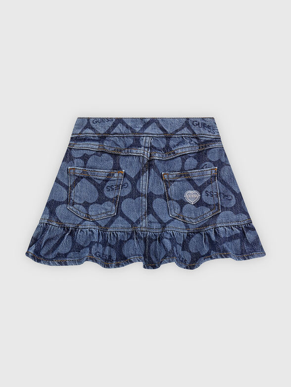 Denim skirt with print and logo accents - 2