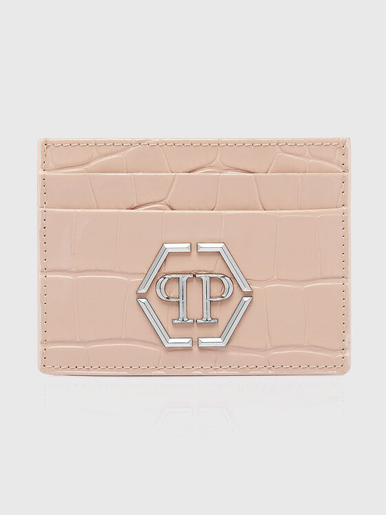 Leather beige card holder - 1