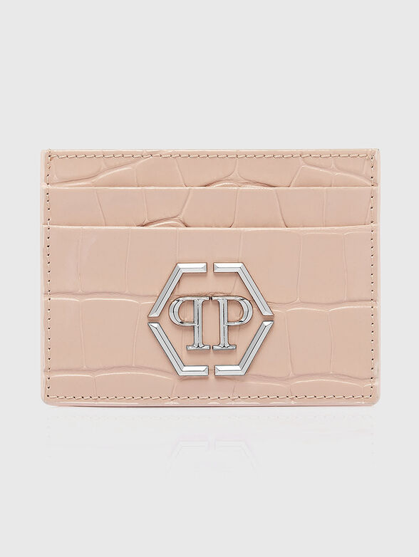 Leather beige card holder - 1