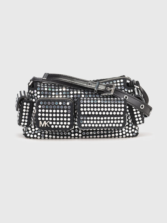 Leather crossbody bag with eyelets - 1