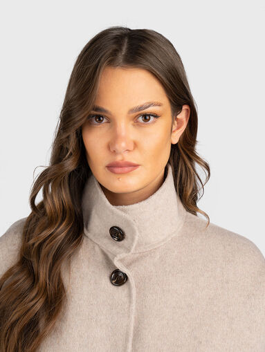 Beige wool blend coat - 4