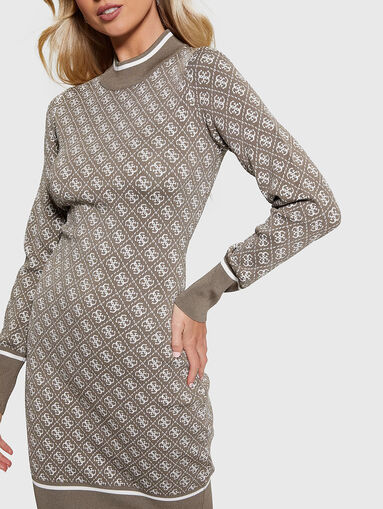 Knit dress with monogram logo detail - 3