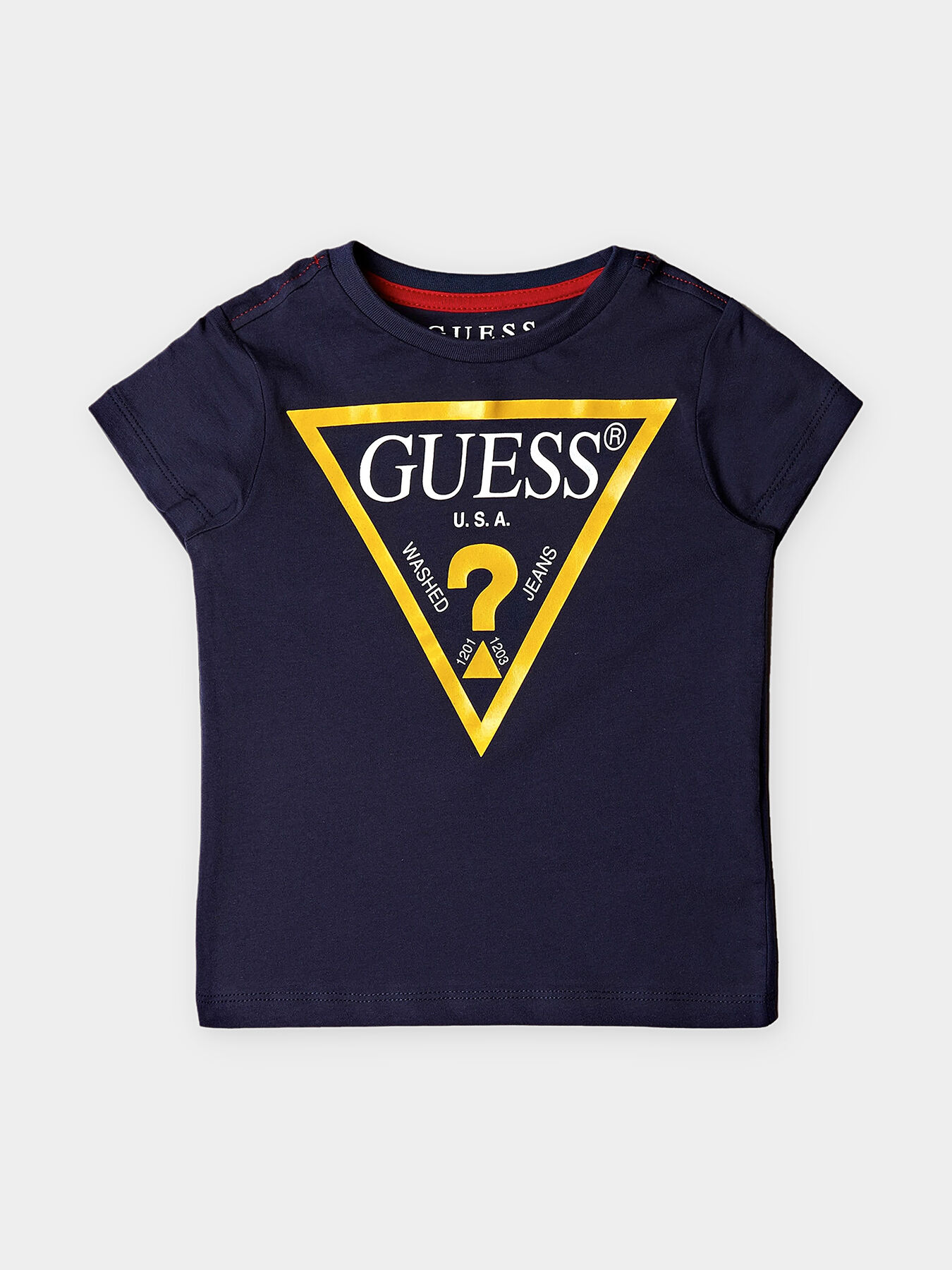 Guess blue yellow shirt new arrivals
