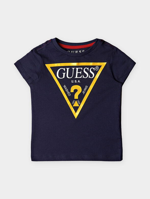 Blue t-shirt with yellow logo - 1