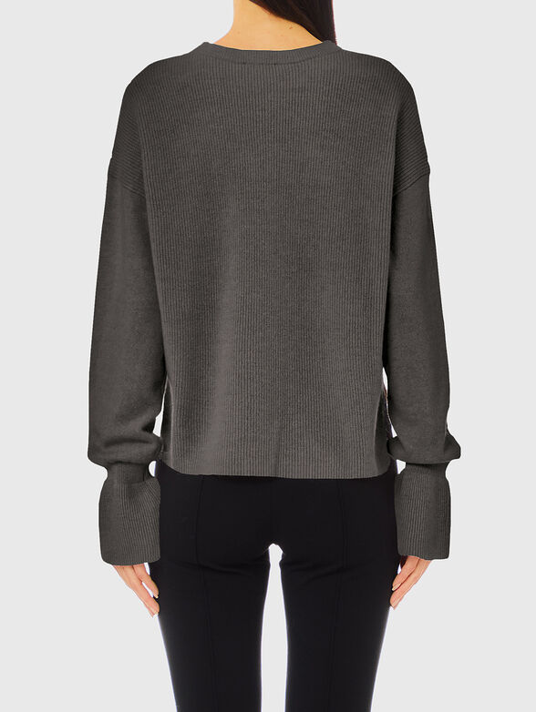 Sweater with accent cuffs in beige - 1