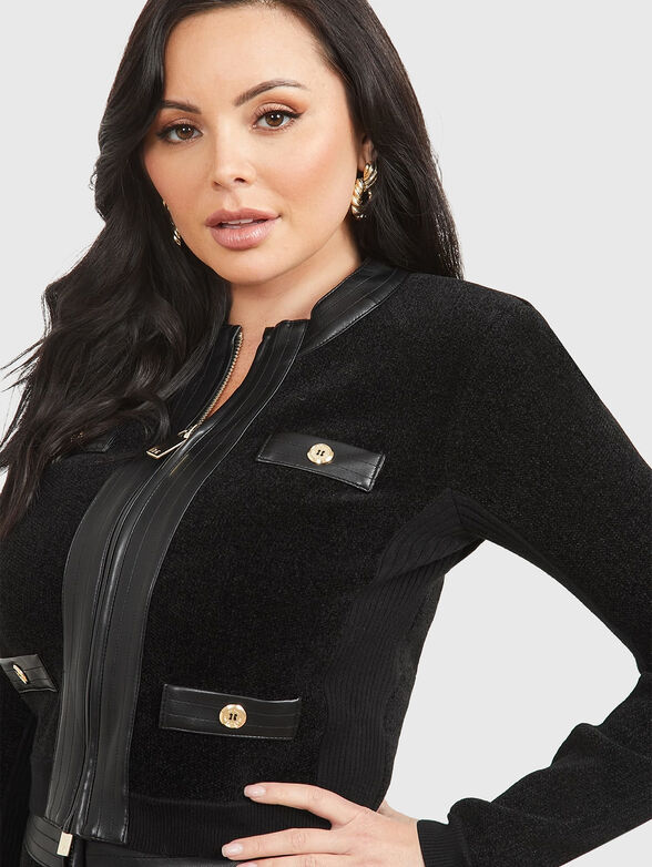 GIO black sweater with zip and viscose blend - 4