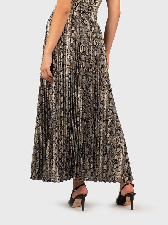Pleated maxi skirt with animal print - 2