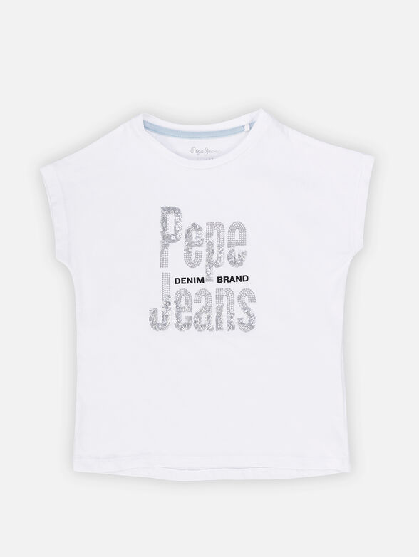 KAELA black T-shirt with logo - 1