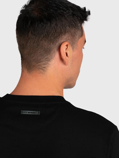 Black cotton T-shirt with print - 5
